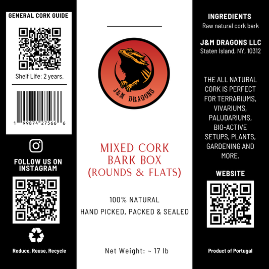 Mixed Cork Bark Box (ROUNDS & FLATS) 17Lbs